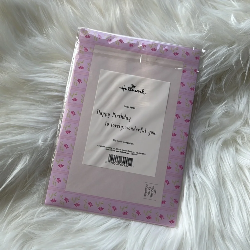 Hallmark tulle pink and white dress happy birthday greeting card